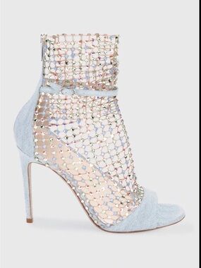 RENE CAOVILLA Denim Galaxia Crystal Booties